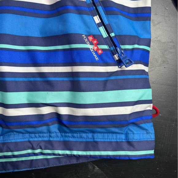 Foursquare blue multi-striped hooded snowboarding jacket size XL. - Picture 10 of 15